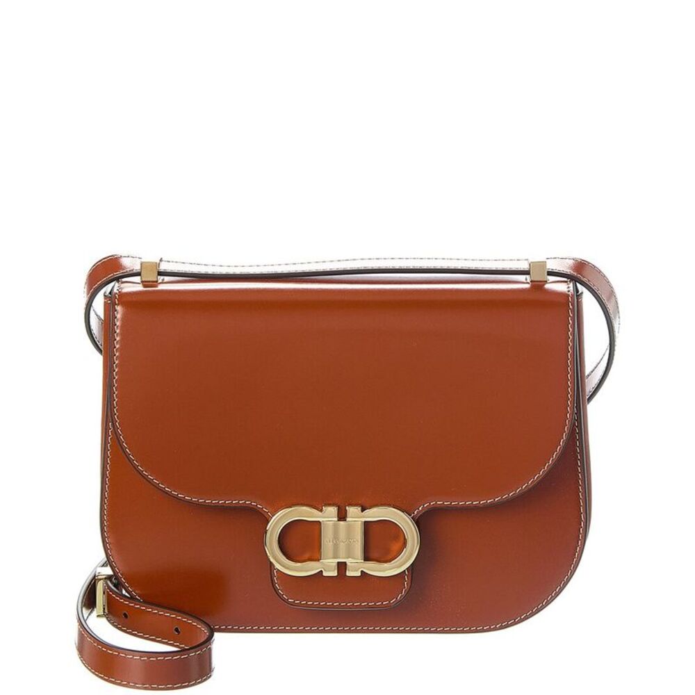 Ferragamo Gancini Leather Shoulder Bag
